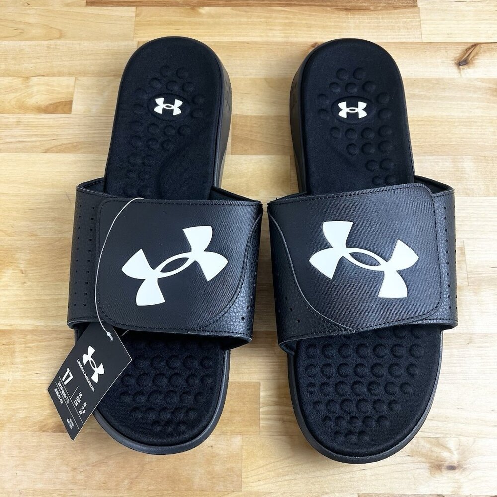 Under Armour Mens Ignite Pro Slide Athletic Sandal 3026023-001 Black Size 17 NEW